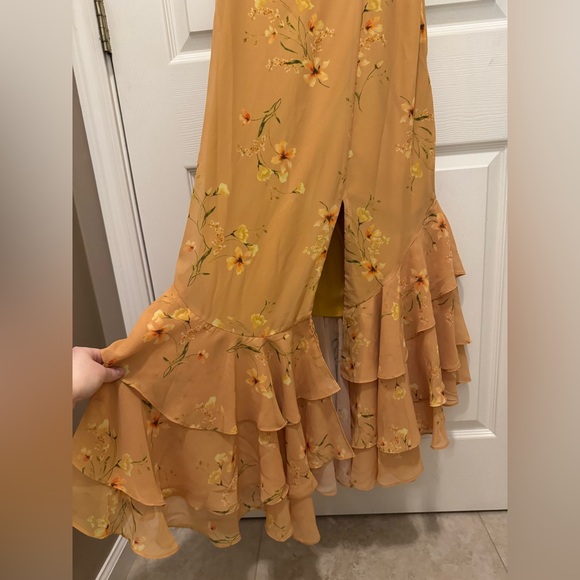 Birdy Grey Chiffon Marigold Le Fleur Wedding Guest Dress size large - Picture 8 of 10